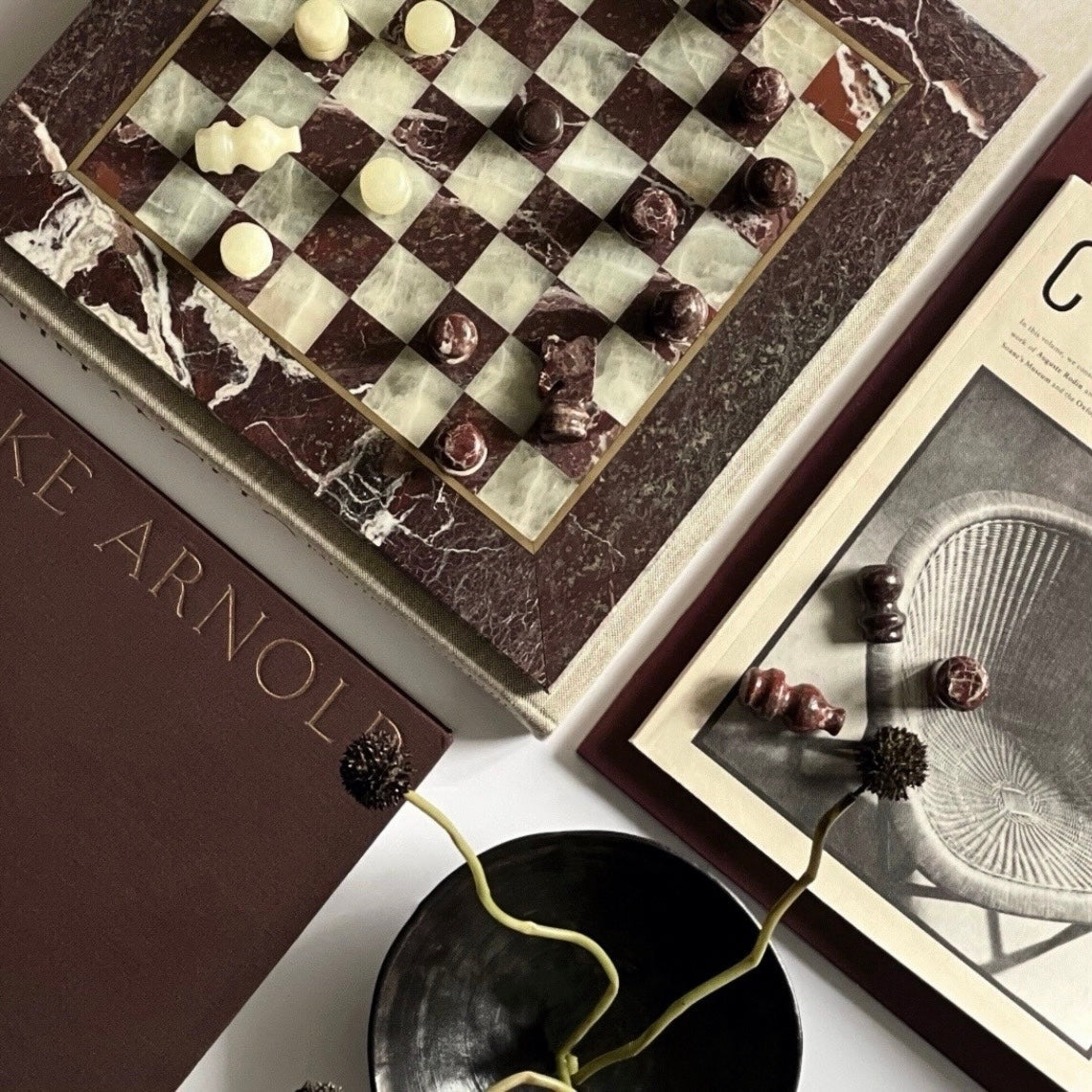 Vintage Italian Marble Chess Set