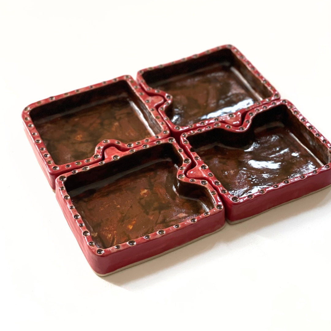 Vintage Interlocking Trinket Trays