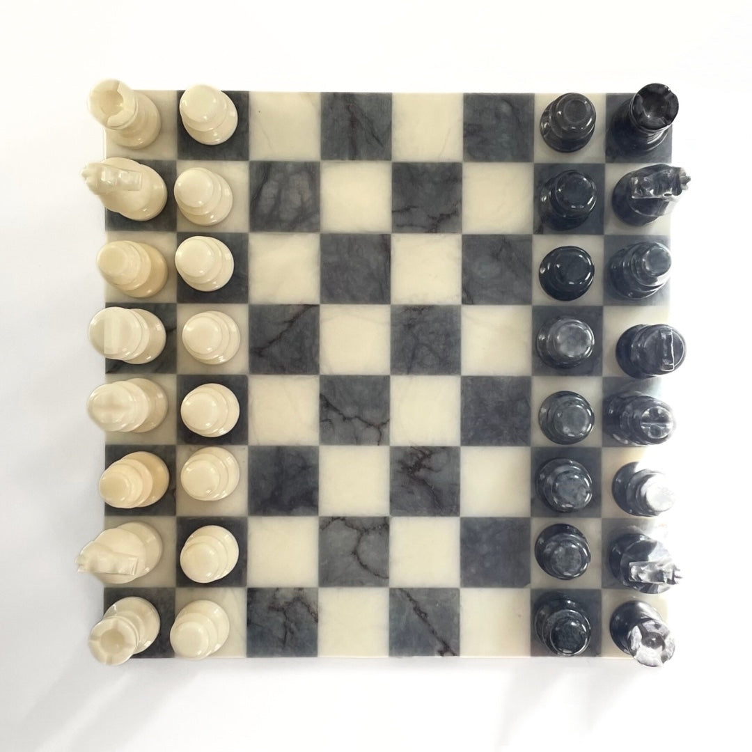 Vintage Italian Alabaster Chess Set