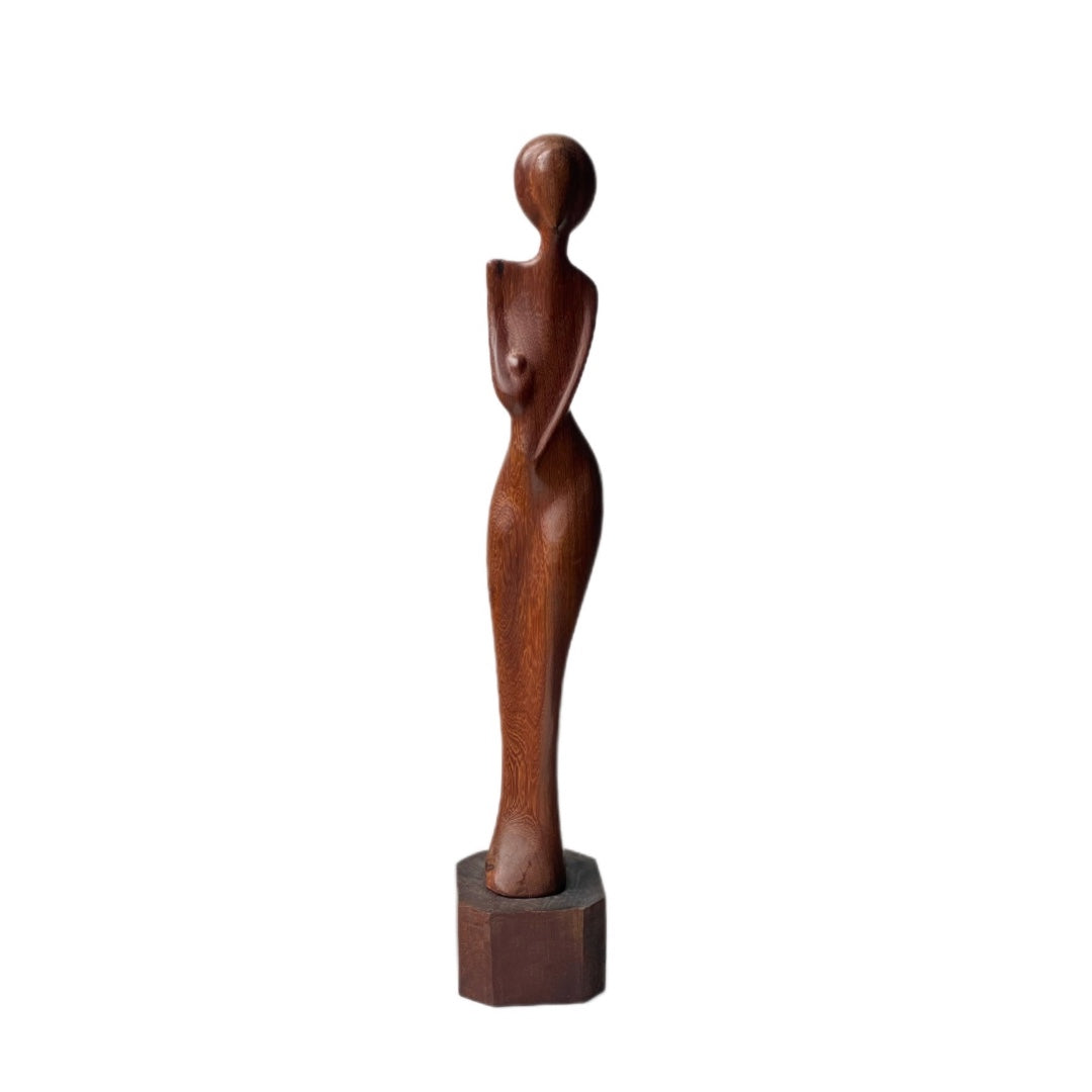 Vintage Female Form Tall Mid-Century Sculpture