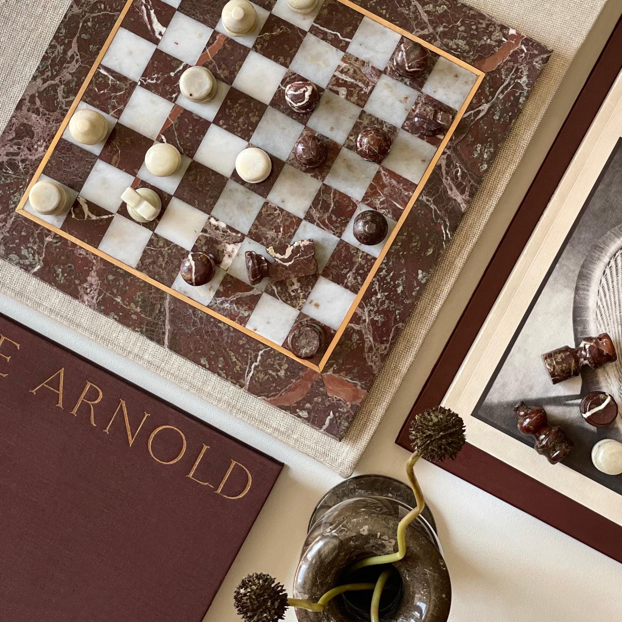 Vintage Italian Marble Chess Set