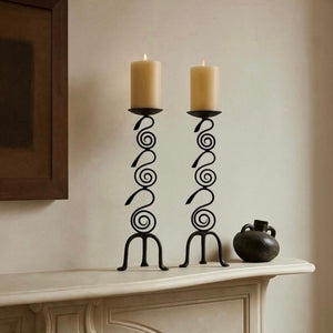 Vintage French Wrought Iron Candleholders