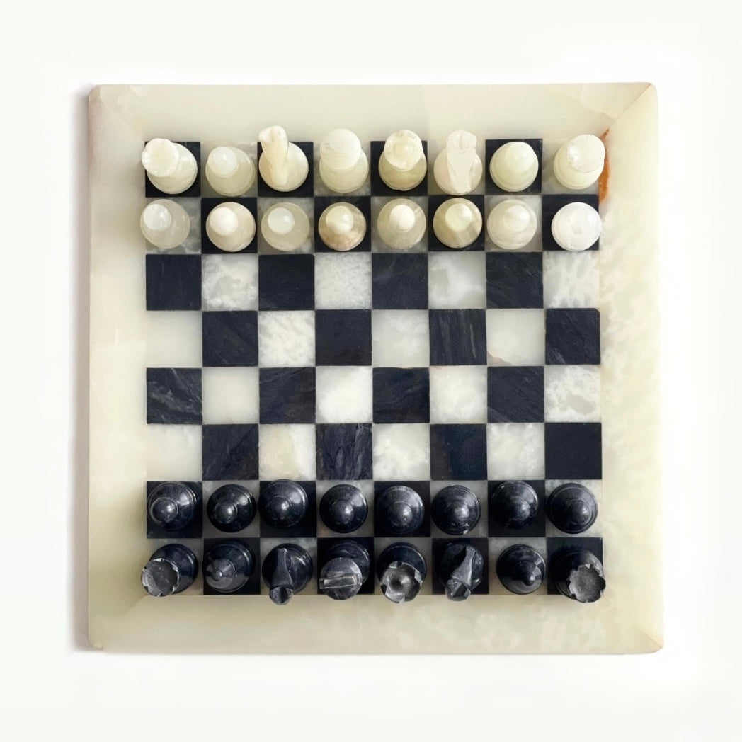 Vintage Onyx & Marble Chess Set