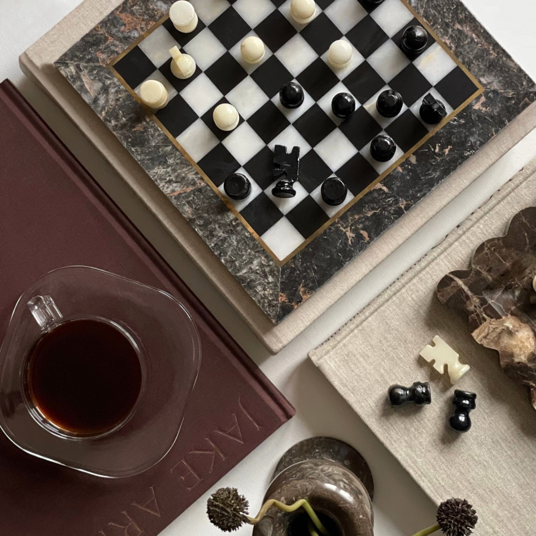 Vintage Marble Chess Set