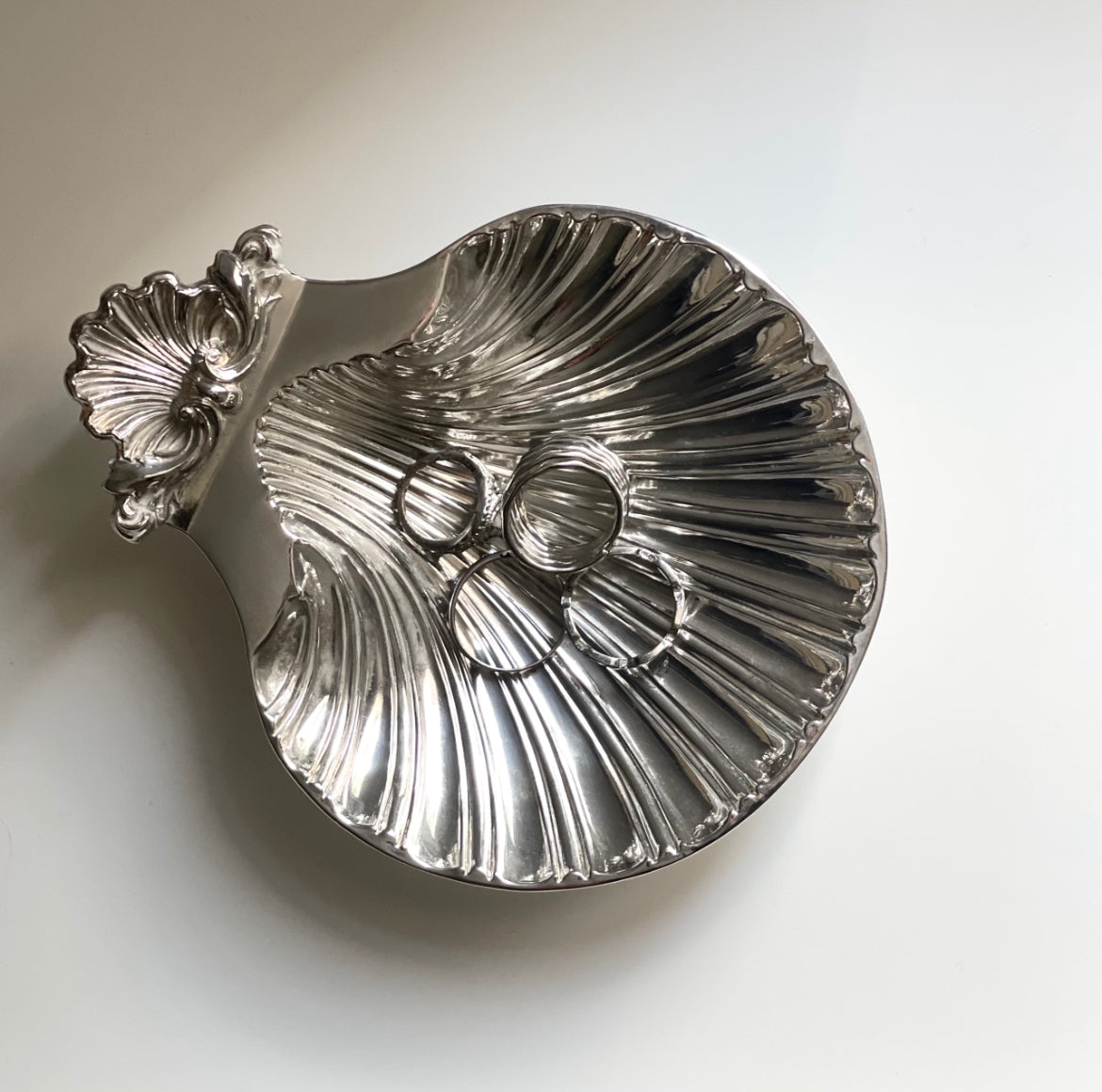 Vintage Silver Plated Shell Catchall