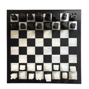 Vintage Marble Aztec Chess Set